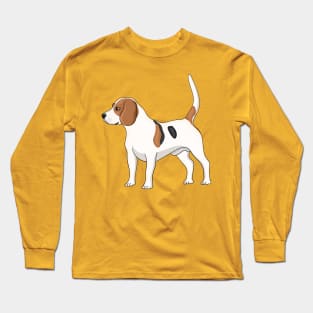 Beagle dog cartoon illustration Long Sleeve T-Shirt